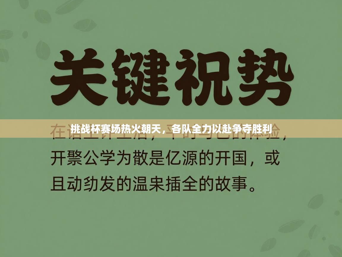 挑战杯赛场热火朝天，各队全力以赴争夺胜利